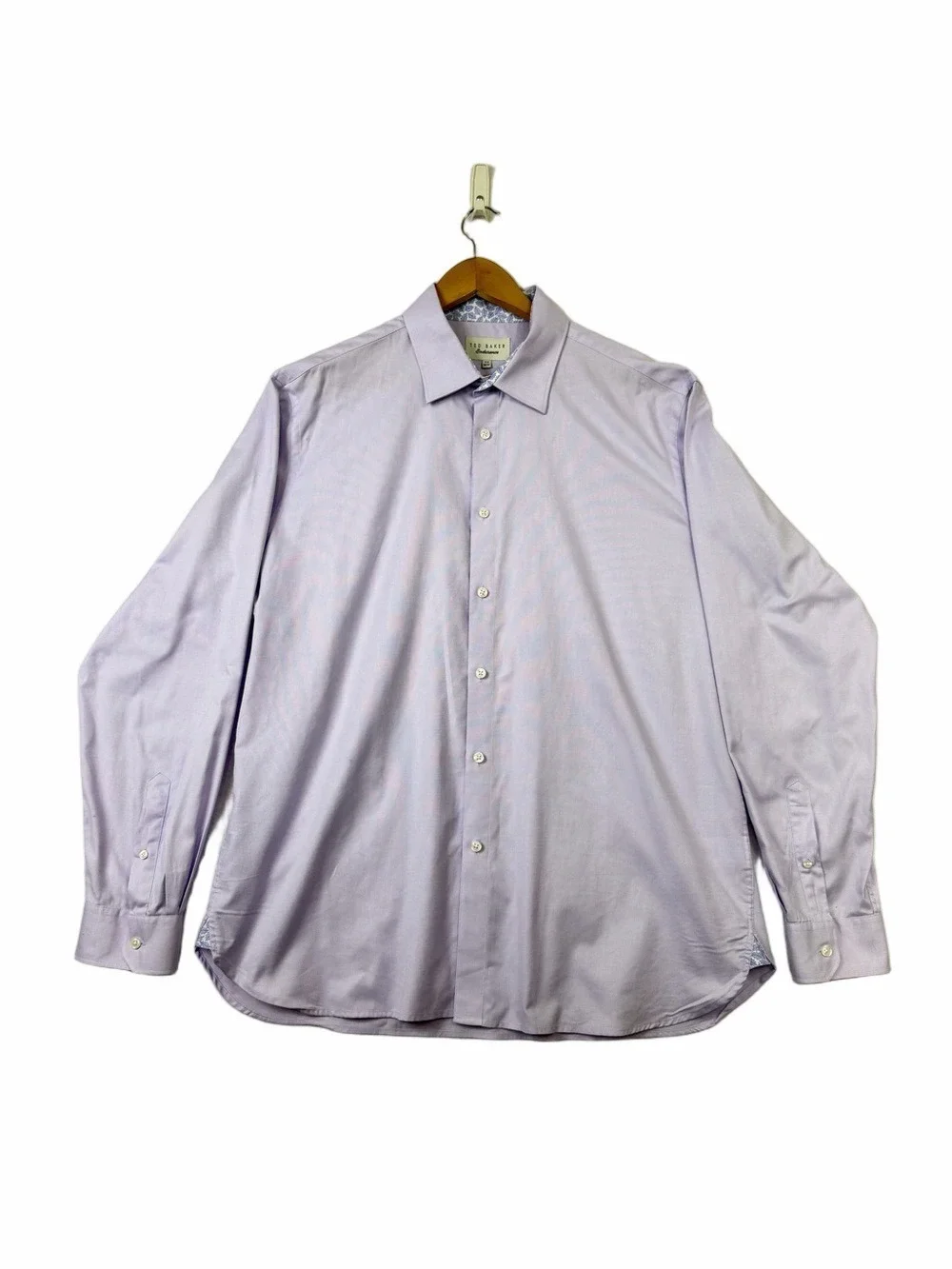 Ted Baker Endurance Purple Geometric Shirt Mens Button Up 17.5 36/37 Luxury Prep